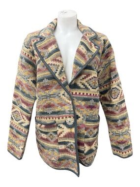 Patterned Notch-Collar Women's Blazer in Multicolor